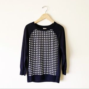 J. Crew Woven Panel Wool Light-weight Pullover